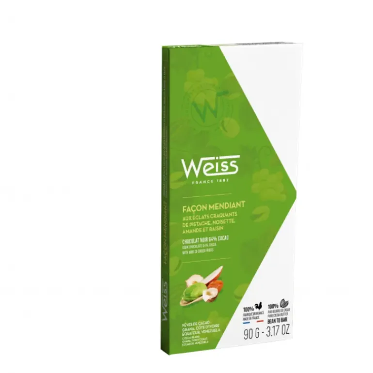 Tablette de Chocolat Noir Mendiant 64% 90 g Weiss