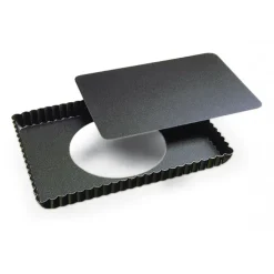 Tarte rectangulaire fond mobile bord cannelé