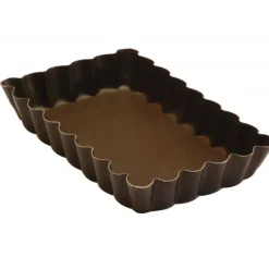 Tartelette rectangulaire cannelée fond fixe