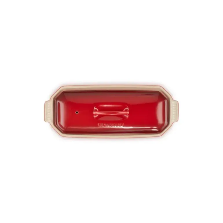 Terrine Rectangulaire avec presse 28 cm Cerise Le Creuset céramique