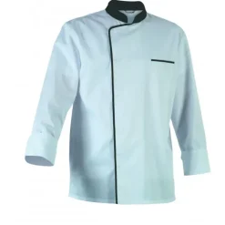 Veste de Cuisine Mixte Blanche/Parement Gris ENERGY T.1 Robur
