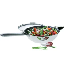 Wok Casteline Ø 24 cm Manche Amovible Anti-Adhésif Inox Cristel