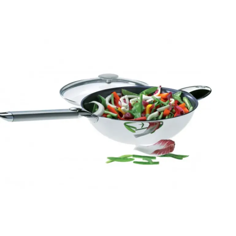Wok Casteline Ø 24 cm Manche Amovible Anti-Adhésif Inox Cristel
